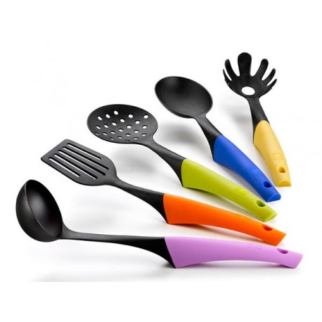 Lot de 5 ustensiles en nylon et silicone