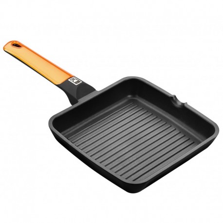 Grill viande rainuré 28x28cm Collection Prestige Orange