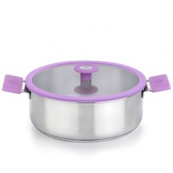 Faitout Inox 28cm "Modèle Versailles" avec couvercle lilas