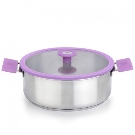Faitout Inox 20cm "Modèle Versailles" avec couvercle lilas