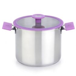 Grand faitout Inox 24cm "Modèle Versailles" avec couvercle lilas