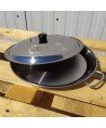 Plat à Paella en inox 40cm + couvercle - Spécial induction