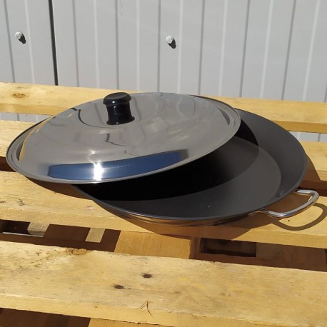 Poêle en inox anti-adhésif 28cm + couvercle - Spécial induction
