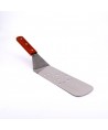 Spatule plate à trous en inox avec manche en bois (36cm)