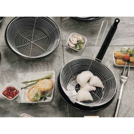 Sauteuse 28cm emaillée pour friture avec panier inox